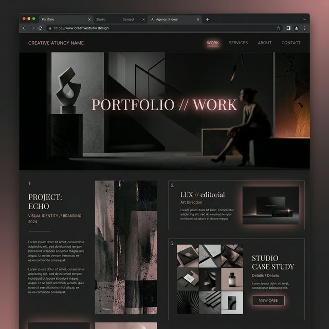 Modelo Studio - Portafolio creativo